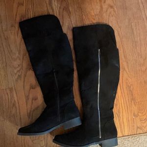 Over the knee black suede boot size 11